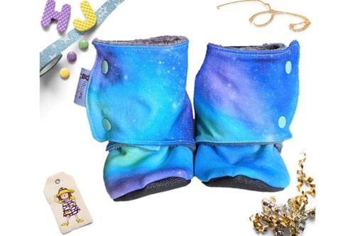 Buy Kid Size 9 Fleece Stay on Booties Space Time now using this page